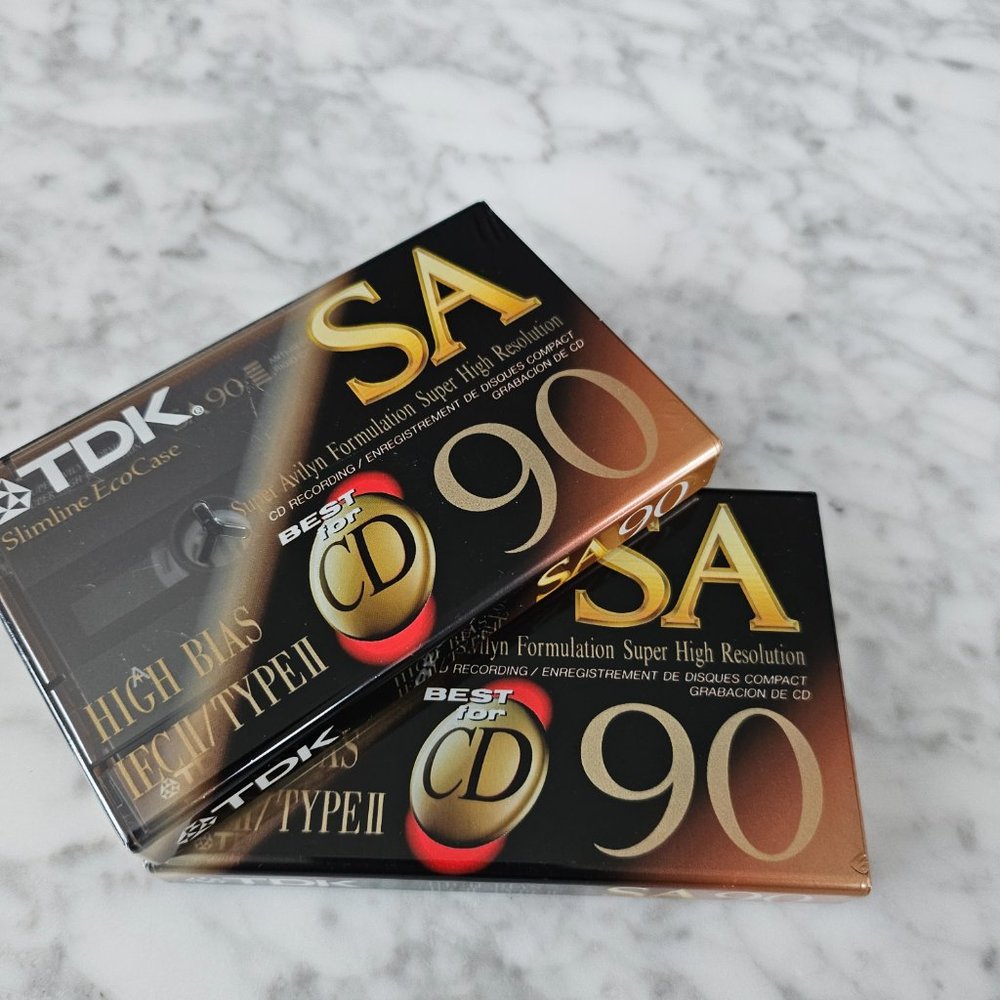 TDK SA90 Blank Cassette Tapes 90min High Bias Type II Super Avilyn - Picture 3 of 4